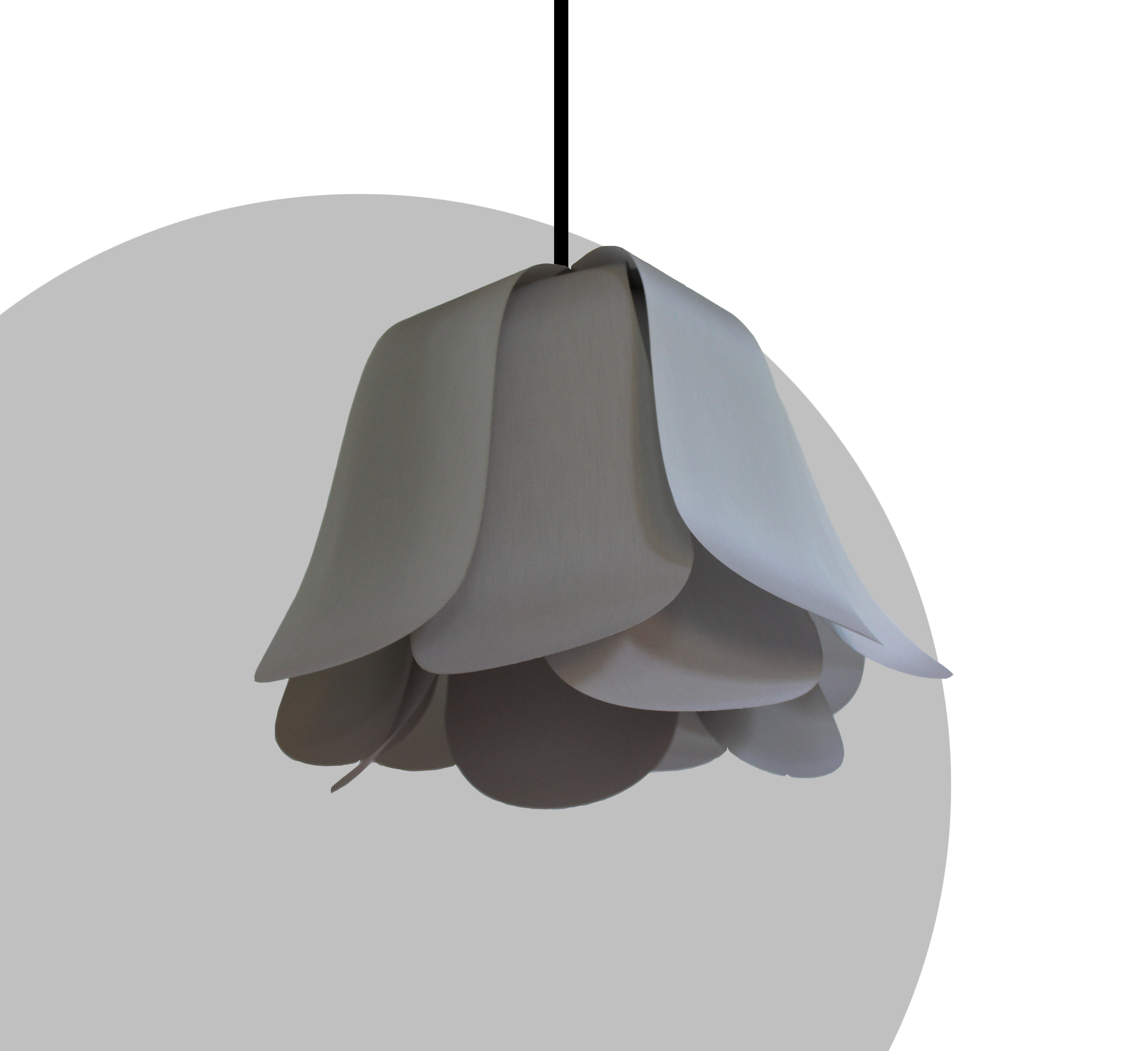 Lampe, suspension, lumineuse éco-responsable, éco-conçue recyclée design, Tulipe grises, lumière, luminaire, décoration