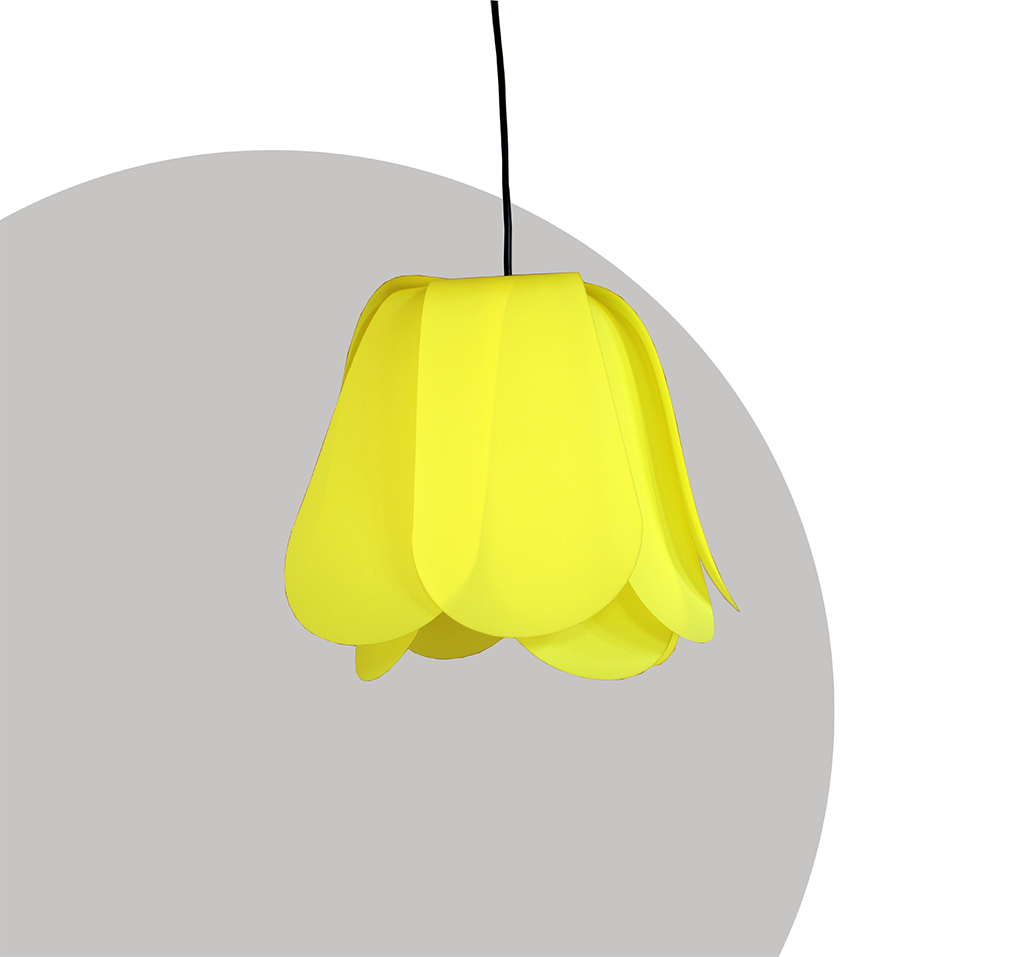 Eco, lampe, suspension, lumineuse éco-responsable, éco-conçue recyclée design, Tulipe, lumière, luminaire, décoration, intérieur, espace, tendance, rétro, coloré, pop, lumineuse