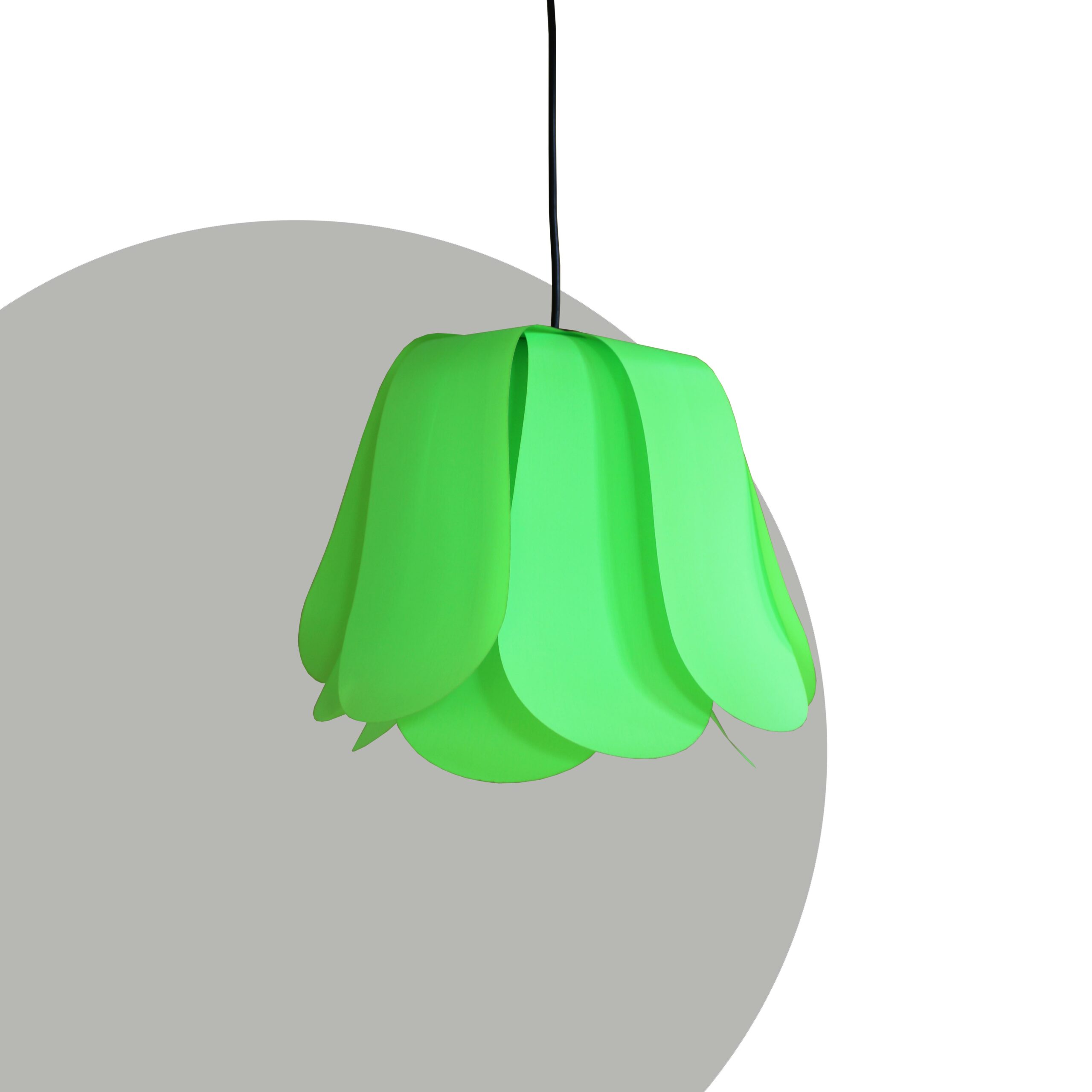 Tulipe c'est un lampe verte fluo en forme de fleur