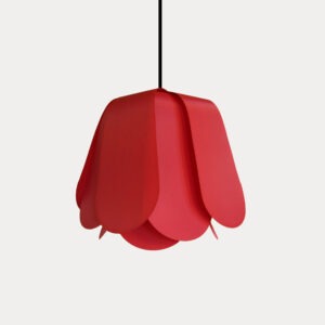 Lampe felur rouge éco-responsable de al designer Eva Leroi